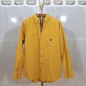 Vintage 90s Gulf Traders Mustard Yellow Cotton Button Front Shirt
